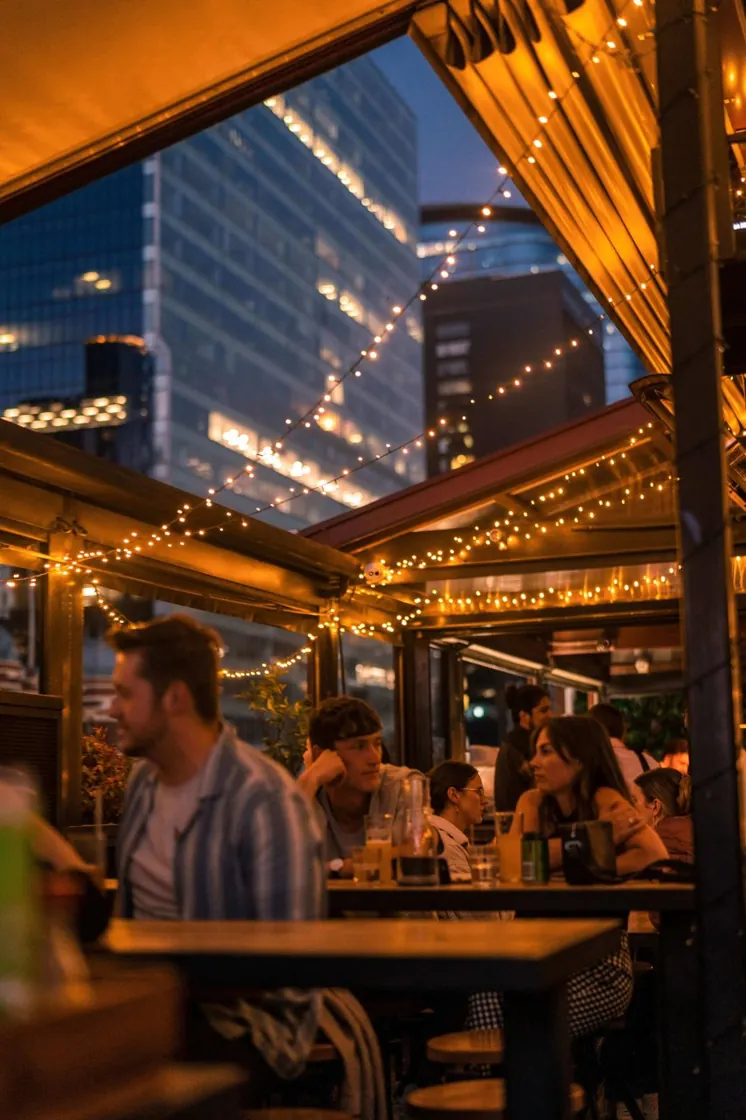 Goldilocks Rooftop Bar — rooftop at dusk