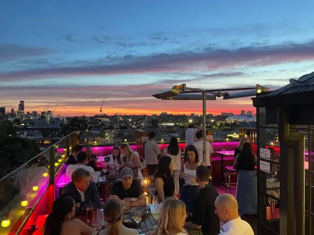 Mt View Hotel — rooftop at sunset